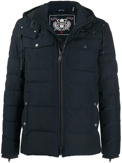 Shop Moose Knuckles Lambton Feather Down Jacket In Blue