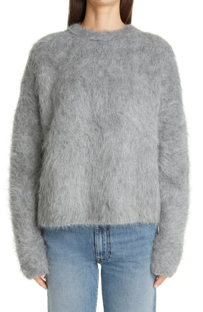Shop Totême Biella Alpaca Blend Sweater In Grey Melange