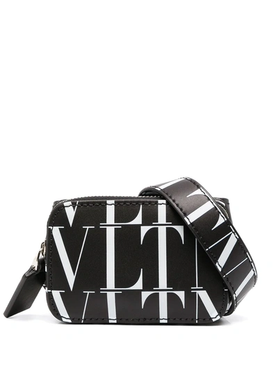 Shop Valentino Vltn-logo Belt Bag In Black