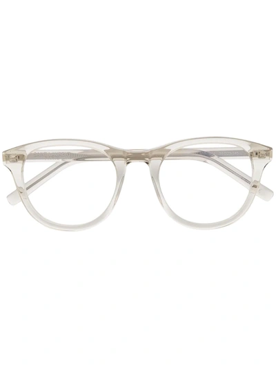 Shop Saint Laurent Sl 403 Round-frame Glasses In White