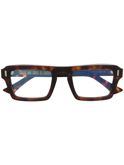 Shop Cutler And Gross Tortoiseshell Square-frame Glasses In Brown
