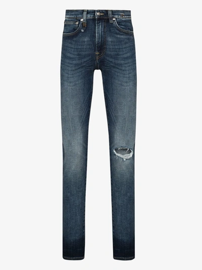 Shop R13 Sid Distressed Skinny Jeans In Blue
