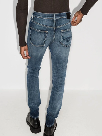 Shop R13 Sid Distressed Skinny Jeans In Blue