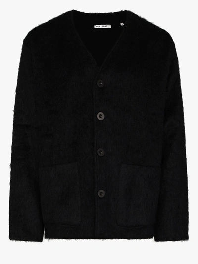 Our Legacy Fluffy Button-up Cardigan - Men's - Acrylic/other Fibers/polyamide/alpacawool In Black