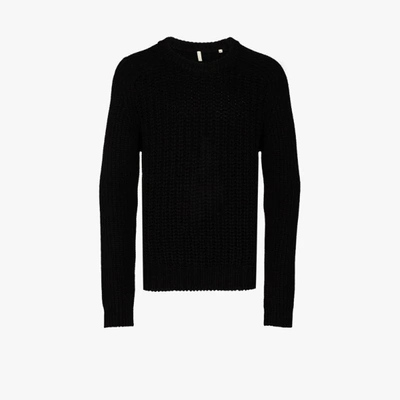 Shop Sunflower Ribbed Merino Wool Sweater In Black