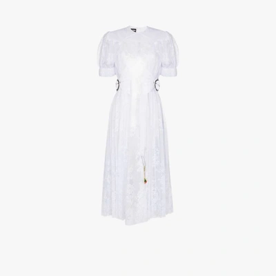 Shop Chopova Lowena Storm Lace Midi Dress In White