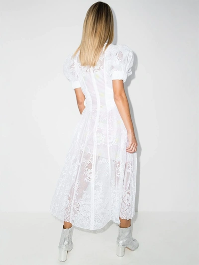 Shop Chopova Lowena Storm Lace Midi Dress In White