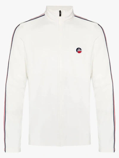 Shop Fusalp Mario Striped Track Jacket In White