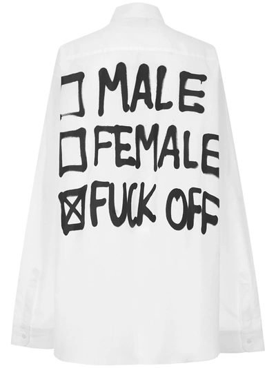 Shop Vetements Fuck Off Shirt In White