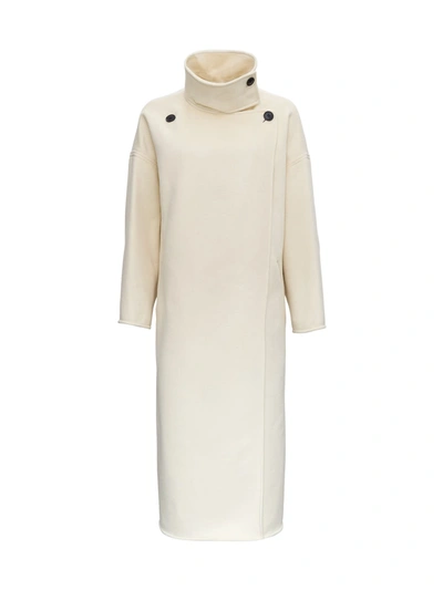 Shop Isabel Marant Relton Long Wool Coat In White