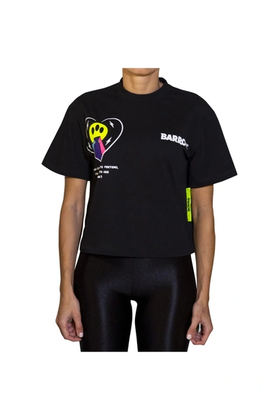 Barrow Smiley Print T-shirt In Nero