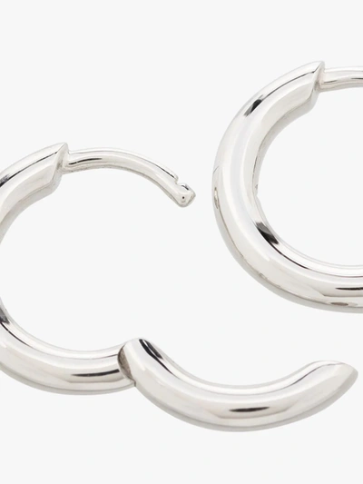 Tom Wood Mens Silver Classic Medium White Rhodium-plated Sterling Silver Hoop Earrings In Silver