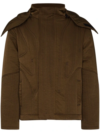 Shop A-cold-wall* Detachable-hood Quilted Jacket In Green