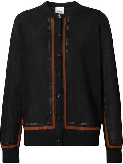 Shop Burberry Fine-knit Buttoned Cardigan In Schwarz