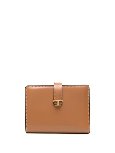 Shop Tod's Small T Timeless Wallet In Nude