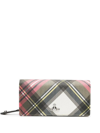 Shop Vivienne Westwood Derby Tartan Foldover Wallet In Red