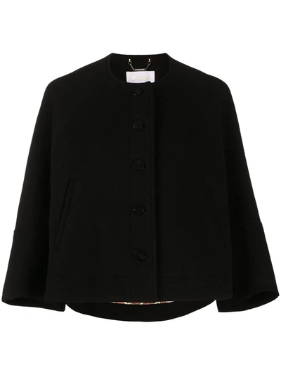 Shop Chloé Cropped Button-up Jacket In Black