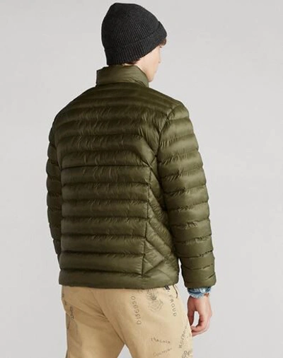 Shop Polo Ralph Lauren Packable Quilted Jacket Man Puffer Military Green Size M Recycled Nylon