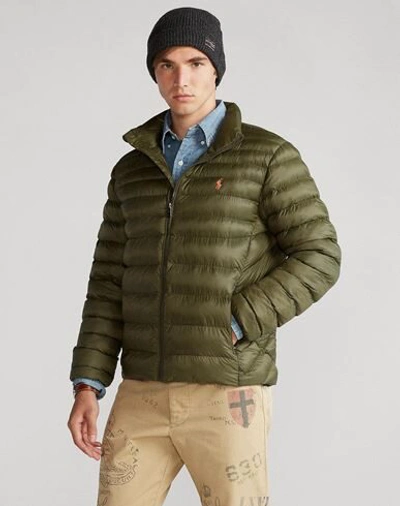 Shop Polo Ralph Lauren Packable Quilted Jacket Man Puffer Military Green Size L Recycled Nylon