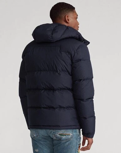 Shop Polo Ralph Lauren Water-repellent Down Jacket Man Puffer Midnight Blue Size L Recycled Polyester