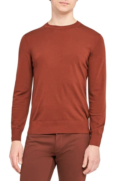 Shop Theory Regal Crewneck Sweater In Dark Pimento