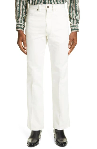 Shop Lemaire Bootcut Cotton Pants In White