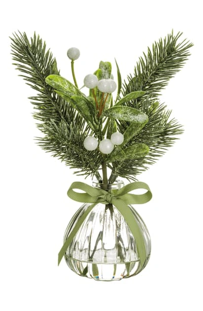 Shop Allstate Faux Mistletoe & Pine In Vase In Green White