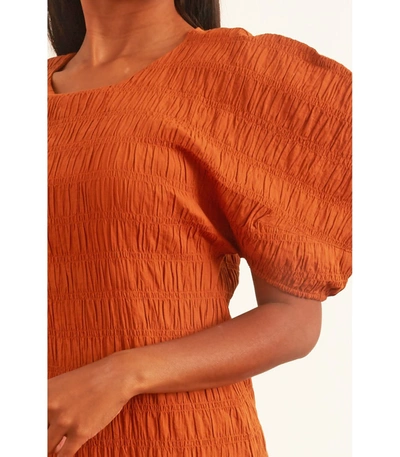 Shop Mara Hoffman Aranza Dress In Rust In Orange