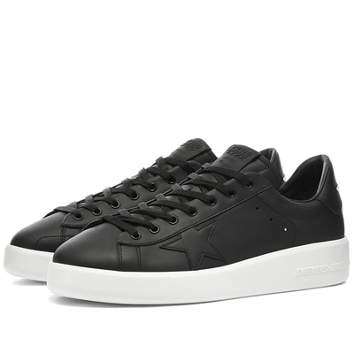 Shop Golden Goose Purestar Leather Sneaker In Black