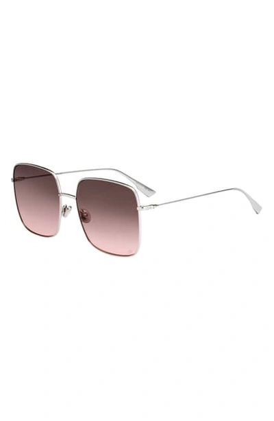 Shop Dior Stellaire 59mm Square Sunglasses In Palladium/ Pink Gradient
