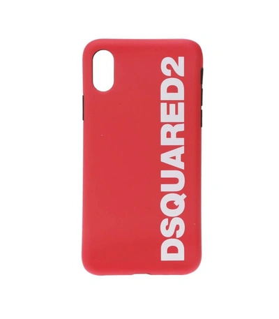 Shop Dsquared2 White Red Logo Iphone X Cover