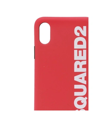 Shop Dsquared2 White Red Logo Iphone X Cover