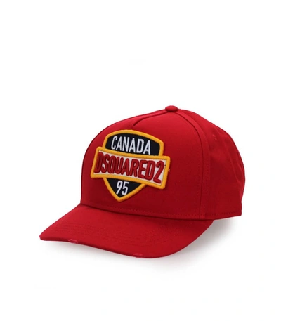 Shop Dsquared2 Patch Red Baseball Cap