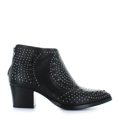 Shop Lemaré Black Leather Texan Style Boots With Studs