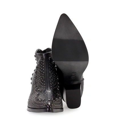 Shop Lemaré Black Leather Texan Style Boots With Studs