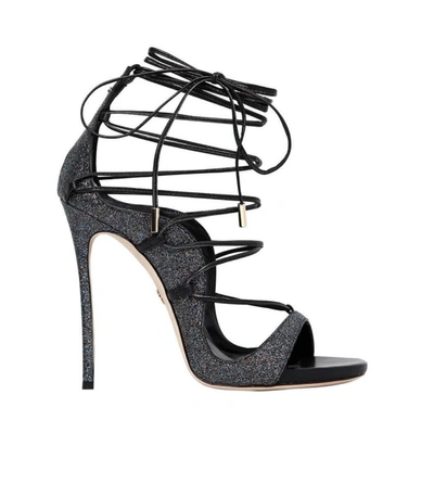 Shop Dsquared2 Riri Black Glitter Heeled Sandal