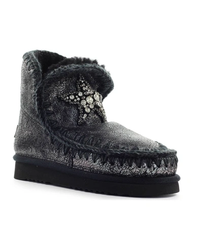 Shop Mou Eskimo 18 Front Star Patch Black Bootie