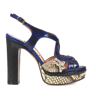 Shop L'autre Chose Tricolor Python Sandal In Multicolor