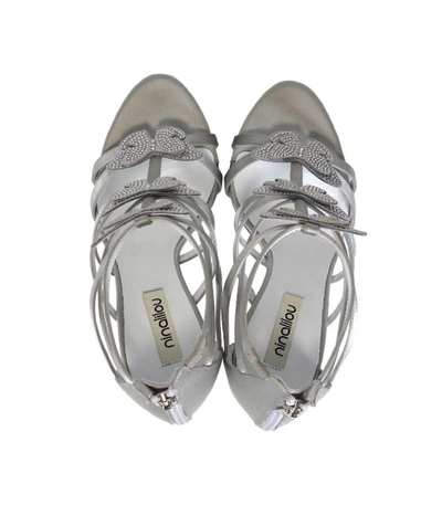 Shop Ninalilou Swarowski Butterflies Grey Heeled Sandal