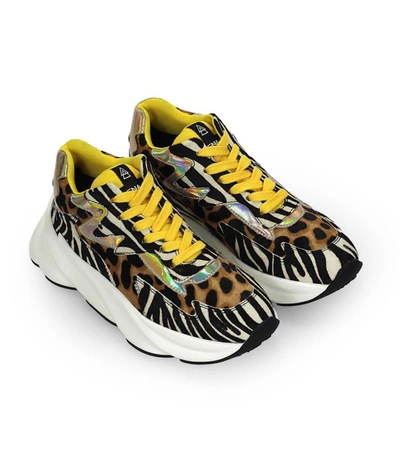 Shop Elena Iachi Colette Yellow Zebra Sneaker In Multicolor