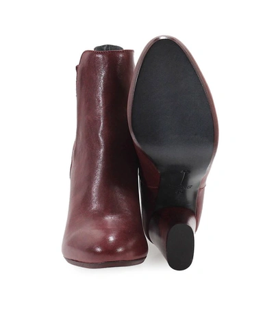 Shop Fiori Francesi Bordeaux Leather Boots In Red