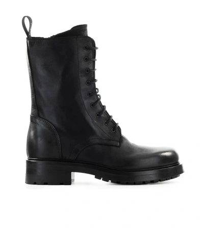 Shop Elena Iachi Black Leather Lace Up Boot