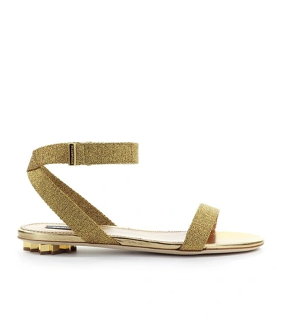 Shop Dsquared2 Gold Nappa Leather Sandal