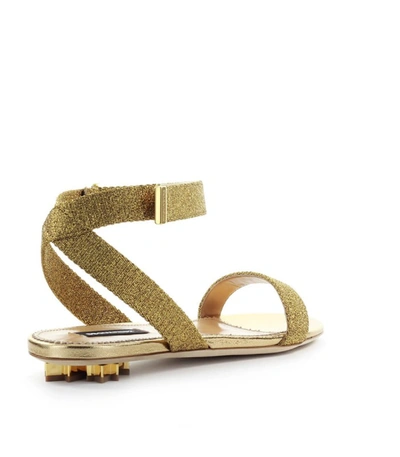 Shop Dsquared2 Gold Nappa Leather Sandal