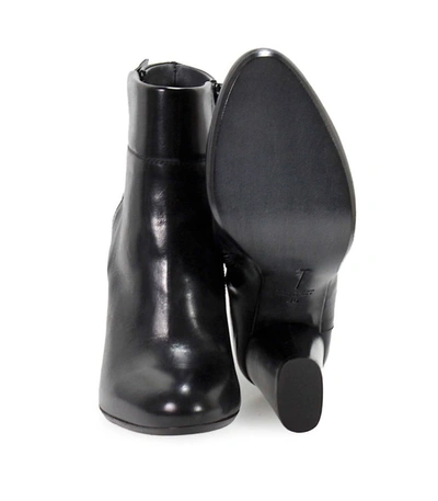 Shop Fiori Francesi Black Leather Ankle Boots With Button