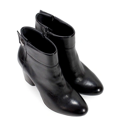 Shop Fiori Francesi Black Leather Ankle Boots With Button