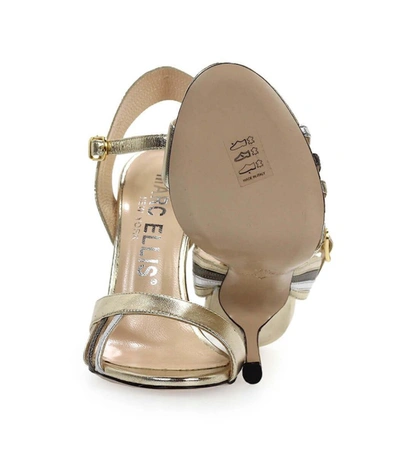 Shop Marc Ellis Laminated Leather Sandal In Gold
