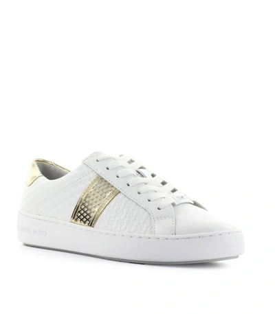 Shop Michael Kors Irving Stripe Lace Up White Sneaker
