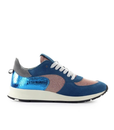 Shop Philippe Model Montecarlo Glitter Mix Blue Lilac Sneaker