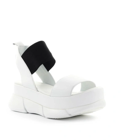 Shop Elena Iachi Double White Platform Sandal